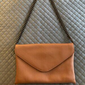 J. CREW leather envelope purse with chain